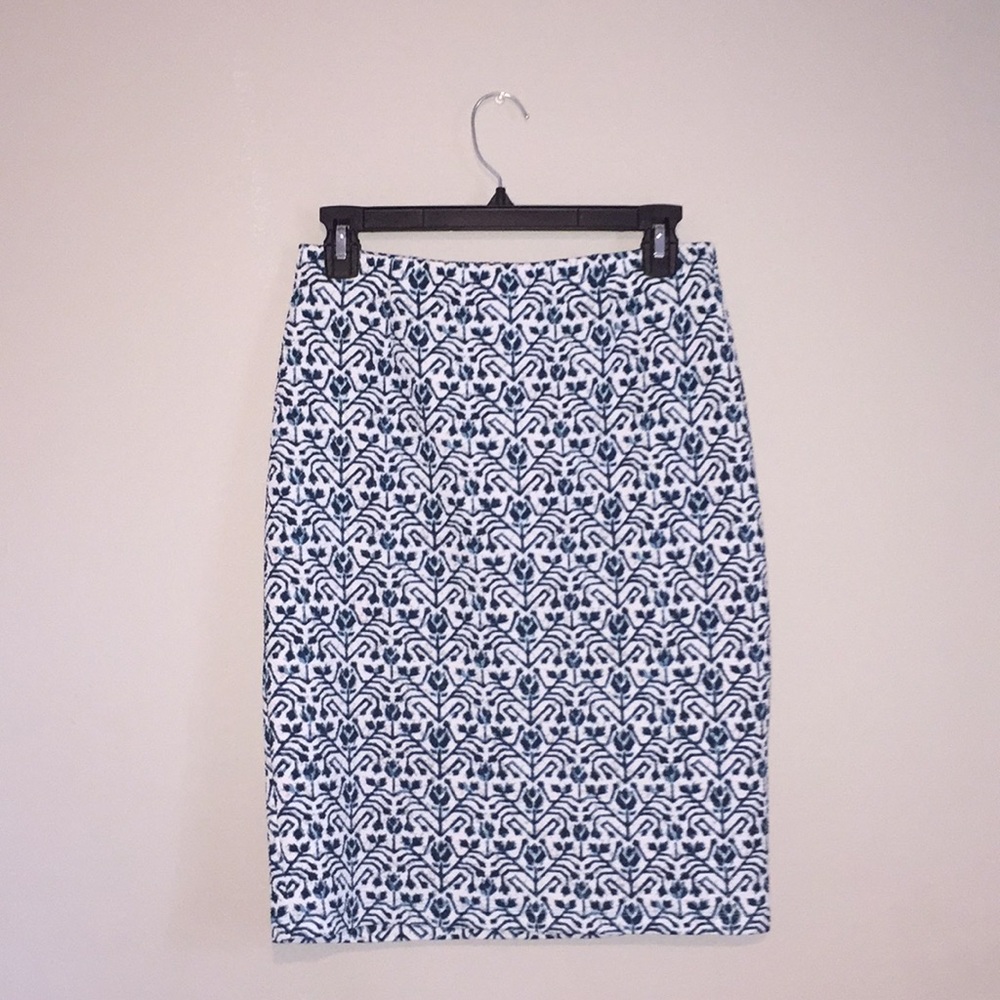 Blue and white formal skirt
